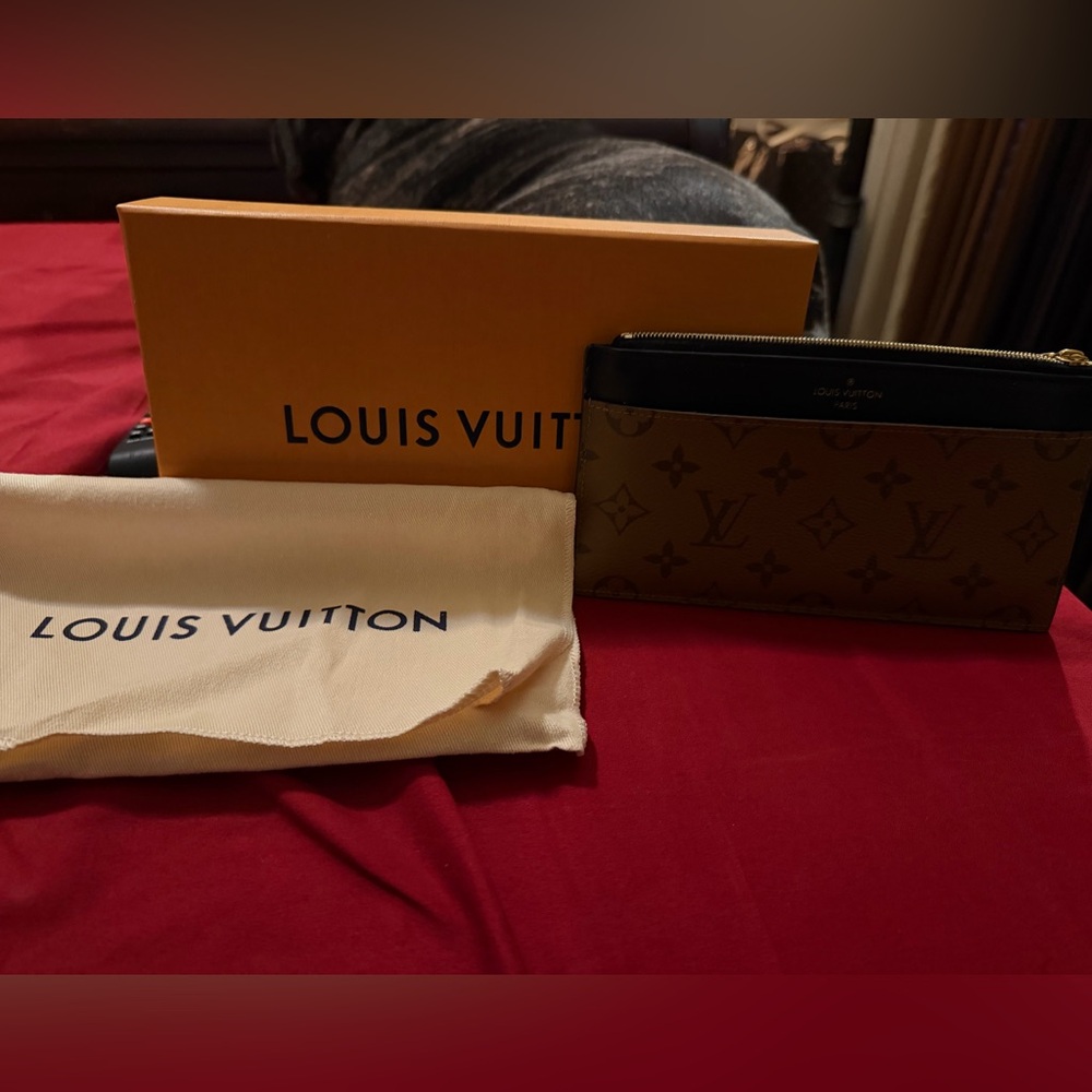 Louis Vuitton Brown and Tan Monogram Pouch
